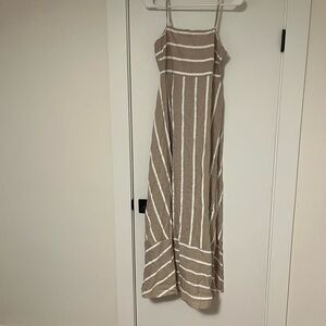 Pink Lily Striped Tan/White Maxi Dress- size XS- never worn!